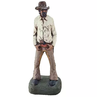 Vintage Michael Garman Cowboy Sculpture 11  Gunslinger Hand Painted Signed • $75