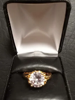 Very Nice Gold Plated 2 Carat Cubic Zirconia Engagement Ring Size 9 • $6.40