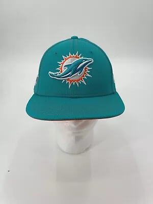 Miami Dolphins New Era Team Issue Logo Aqua Flat Brim Hat W/1966 Patch Brand New • $9.99