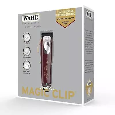 WAHL MAGIC 8148 CLIP Professional 5-Star Cordless Clipper Shaver With 8 GUARDS • $96.99