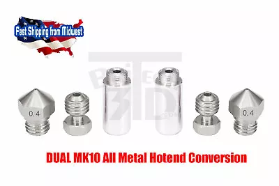 DUAL MK10 All Metal Hotend Conversion Upgrade Kit 0.4 Nozzle MakerBot Flashforge • $59.99