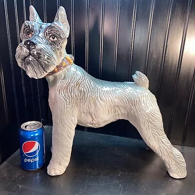 VTG 30-40’s? 17” Tall XL Standard Giant Schnauzer Terrier Dog Figurine Statue • $89.09