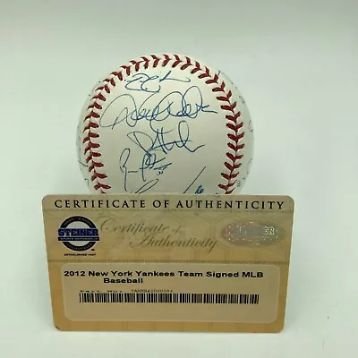 2012 New York Yankees Team Signed Baseball Derek Jeter Mariano Rivera Steiner • $1124.10