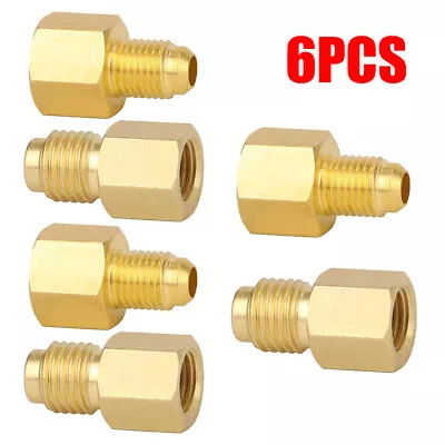 6PCS/Set R134a To R12 Fitting Adapter 1/4 Female Flare 1/2 Male Valve Kits • $12.98