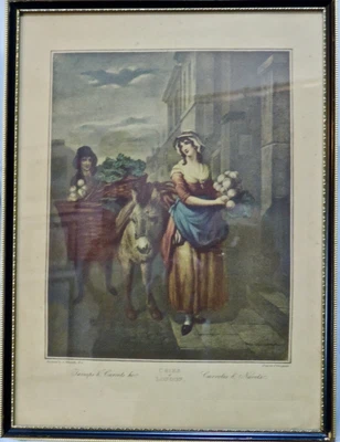 £20 • Buy Vintage Framed Print Cries Of London Turnips And Carrots 32cms X43cms Approx