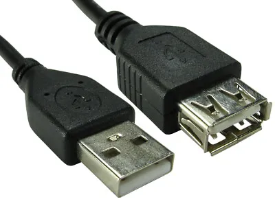 USB Extension Cable Lead A Male To A Female USB 2.0 12cm 0.25m 0.5m 1m 2m 3m 5m • £2.79