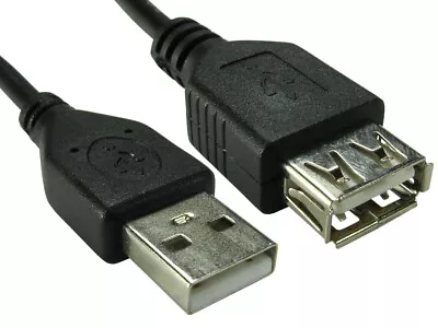 £3.79 • Buy USB Extension Cable Lead A Male To A Female USB 2.0 12cm 0.25m 0.5m 1m 2m 3m 5m