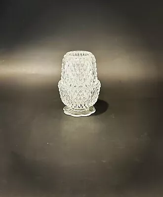 Vintage Indiana Glass Fairy Lamp In Clear Diamond Point Candle Holder Light • $18