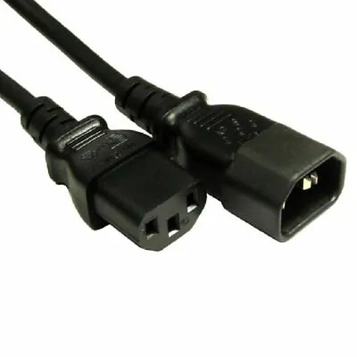 0.5m IEC C13 To C14 Male To Female M/F 6A Mains Power Extension Cord Lead Cable • £1.95