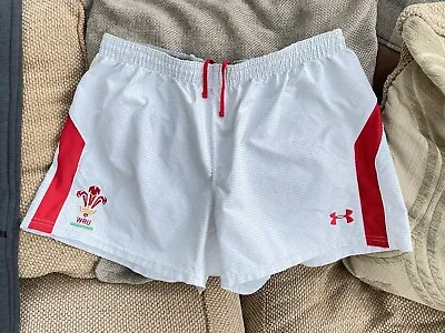 Under Armour Wales Home Rugby Union Shorts 2011-12 Size XL In Great Condition • £25