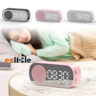 LED Display Portable Digital Home Decor Radio Bluetooth Alarm Clock FM Speaker • $16.99