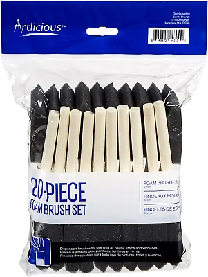 $11.85 • Buy Artlicious Foam Brush Set - Pack Of 20 Disposable, 2-Inch Sponge Paint Brushes F