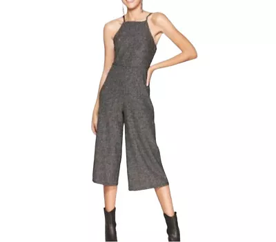 Wild Fable ￼Y2K Metallic ￼Silver Black Size S Knit Jumpsuit Cut Out Back Women • $21