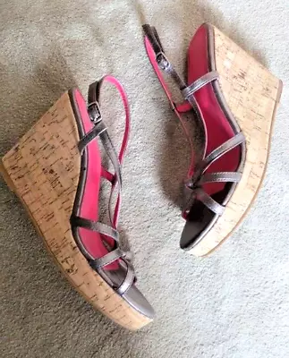 £11.99 • Buy BODEN Strappy Cork Wedge Heel Sandals Shoes Sz 5  / 38