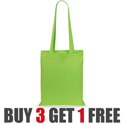 100% Premium Cotton Canvas Shopping Bag Shoulder Tote Shopper Bags Reusable • £3.99