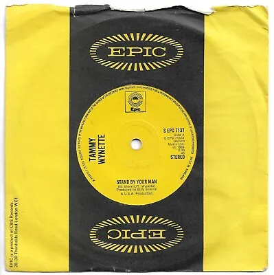 Stand By Your Man By Tammy Wynette 7  45RPM Single Epic S EPC 7137 *EX* • £2.49