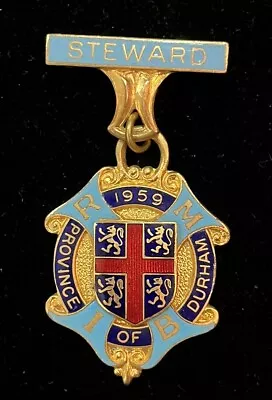 1959 Durham Enameled Royal Masonic Institution For Boys Steward Medal • $9.99