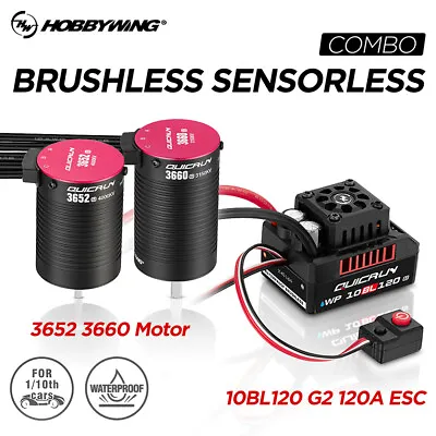 HobbyWing QuicRun 10BL120 120A ESC+Sensorless Brushless Motor For 1/10 RC Cars • $14.95