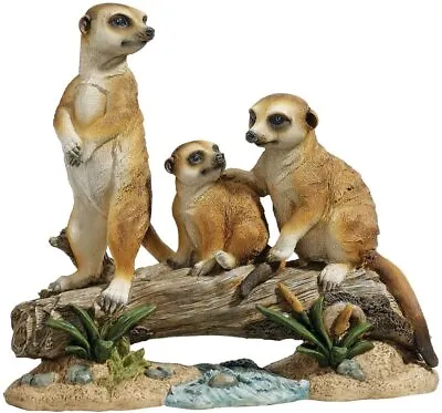 Family Meerkat Clan Garden Statue Wild Animal Sculpture Outdoor Yard Porch Decor • $95.11