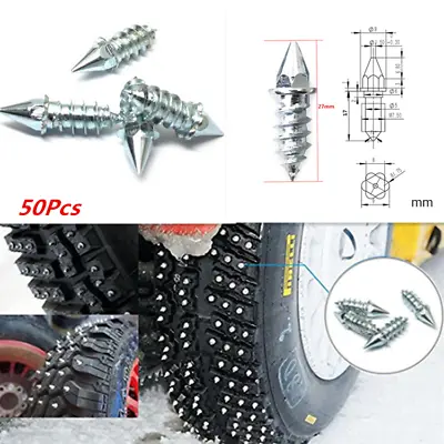 Car Wheel Tire Nail Spike Anti-Slip Screw 27mm Winter Snow Pavement  Slip Stud • $38.33