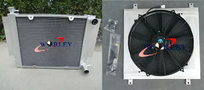 3 Row Radiator + Shroud + Fan For Mazda RX2 RX3 RX4 RX5 RX7 With Heater Pipe • $240