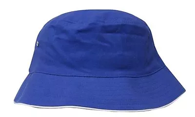 New Plain ROYAL BLUE Cotton Twill Beach Blank BUCKET HAT Sun Cover • $15