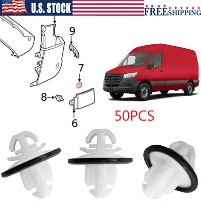 50x Center Molding Clip For Mercedes Benz Sprinter 1500 2500 3500 3500XD 2019-22 • $16.78