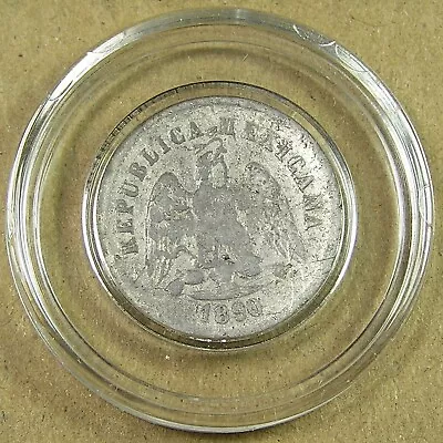 Mexico 10 Centavos .903 Silver Coin 1890 ZsZ In Coin Capsule 2.71 Grams • $13.11