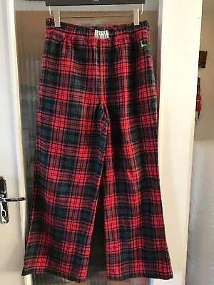 Jack Wills Check Trousers Loungewear Pyjama Red Size M 100%cotton • £33.60