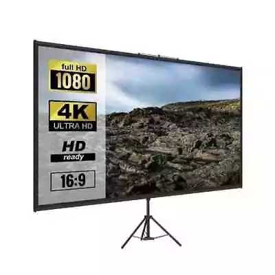 Projection Screen With Stand | 60-100 Inch You Choose Size Easy Assembly New • $75