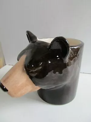 Quail Ceramics Black/brown Bear Desk Tidy Pencil Pen / Brush Holder Pot Boxed • $28.56