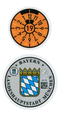German License Plate Registration Seal (M) Munich BMW 2019 Set • $9.99