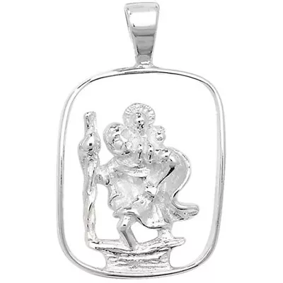 Men's Sterling Silver Cut Out St Christopher Pendant • £83.54