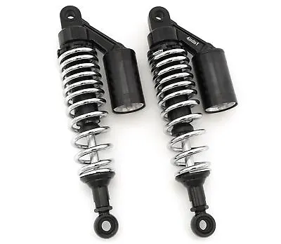 Black & Chrome Remote Reservoir Motorcycle Shocks - Eye To Eye - 310mm - 320mm • $65.95