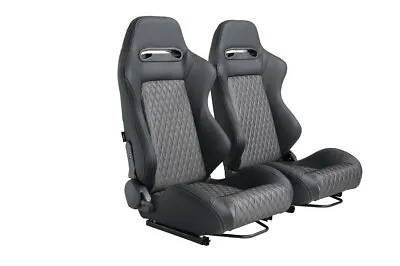 $269.99 • Buy 1 Pair Racing Seats Bucket Seats Front Sports Car Seats W/ 2 Sliders Black 