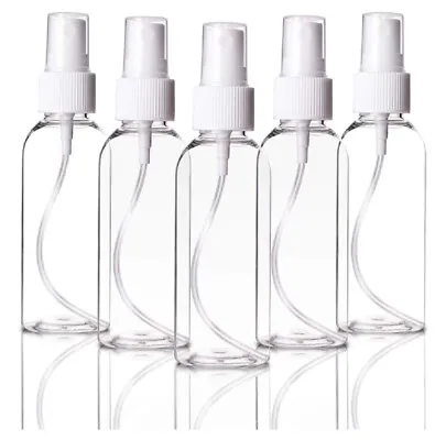 5 Plastic Mist Spray Bottles - Refillable Reusable Atomizers For Travel & Liquid • $7.99