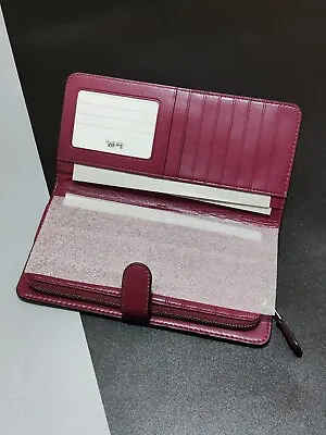 Coach Leather Wallet Purse In Burgundy • £120