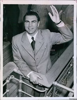 1938 Max Schmeling Arrives On S.S Bremen For Ny Joe Louis Match Sports Photo 6X8 • $19.99