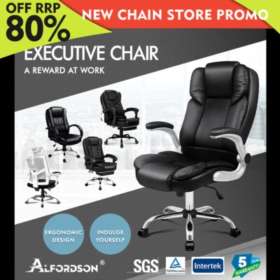$139.79 • Buy ALFORDSON Office Chair Mesh Executive Massage Gaming Seat Leather Fabric Tilt