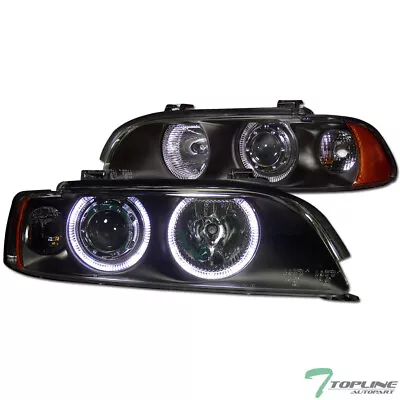 Topline For 1997-2003 Bmw E39 5-Series Halo Projector Headlights Amber Ks - Blk • $217