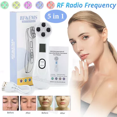 $18.95 • Buy 5 In 1 Facial RF Radiofrequency Lifting Massager Anti Aging LED Photon Therapy U