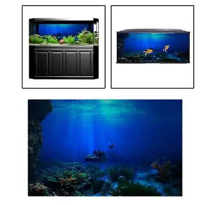 $43.24 • Buy Aquarium Background Poster Backdrop Wallpaper Underwater World Fish Tank 3D