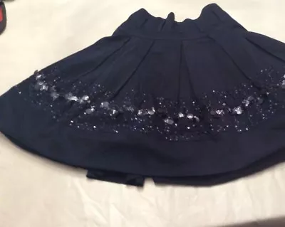 Monnalisa Navy Pleated Skirt With Sequins • $23