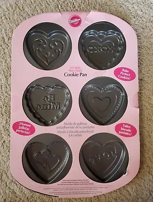 $8.99 • Buy VALENTINES DAY Non Stick Cookie Mold Pan 6 Candy Hearts 16 ½” X 11 ¼” New WILTON
