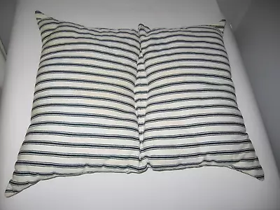 Vintage Blue & White Striped Pillow Ticking Small Pillow Divided  • $13.60