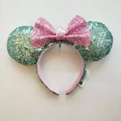 US Disney Parks Pink Sugar Rush Bow Sequins Minnie Mouse Ears Glitter Headband • $15.99