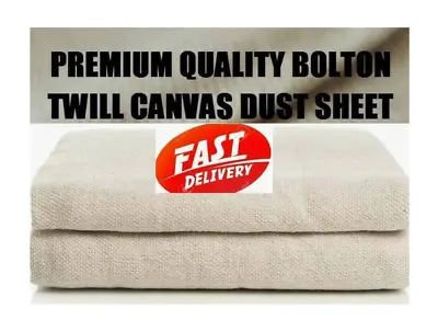 Heavy Duty 100% Cotton Twill Dust Sheets Many Sizes DIY Builder Decorating Cover • £9