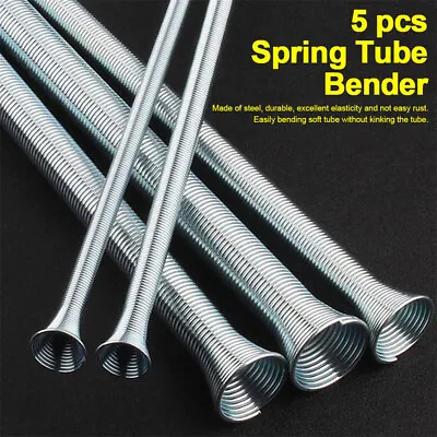 5pcs 21cm Spring Bending Tube Pipe Bender 1/4  5/16  3/8  1/2  5/8  Silver Set • $13.99