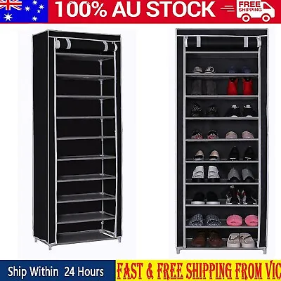 $39.99 • Buy 10 Tier Foldable Shoe Rack Cabinet Storage Organiser Portable Ward Station Space