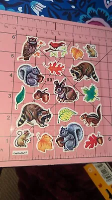 Vintage Amscan Stickers Woodland Creatures Animals Clear Back One Sheet • $3.50